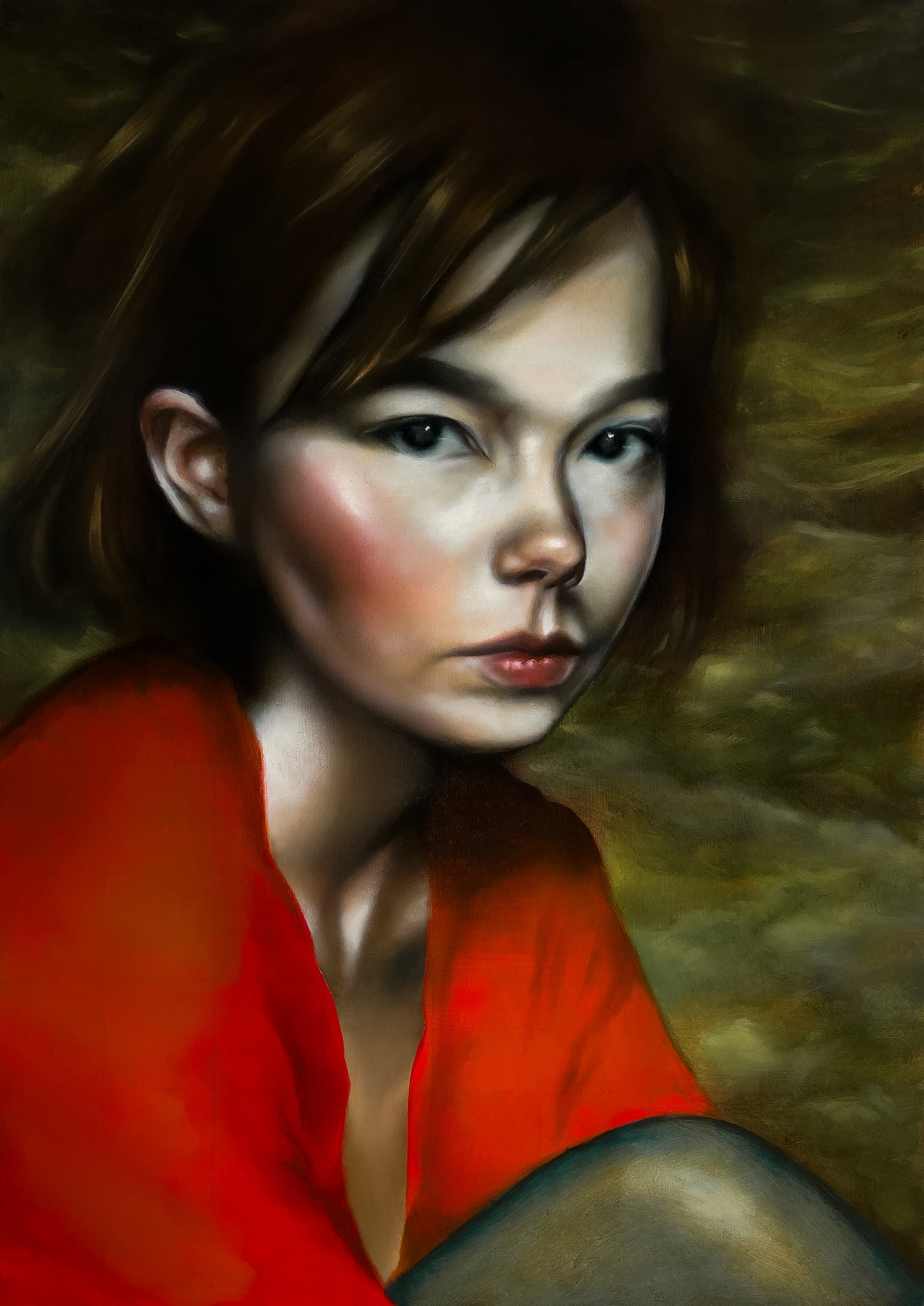Björk, oil on board, June 2024